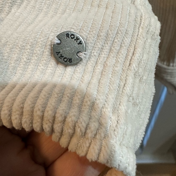 Corduroy ROXY Let It Go Button Up Shirt Pockets Women’s Small Cream Ivory - Picture 7 of 9